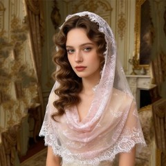 Lightweight Breathable Lace Veil With Fine Detailing For Comfortable Wear