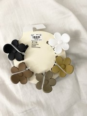 Aeropostale Flower Hair Clips Small Natural Colors Bundle Five Black White Brown