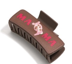 Vegan Leather Mama Cow Print Pink Bow Cowboy Boot Hair 4 Inch Claw Clip