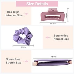 PLERAVOX 12 Pack Hair Clips 1 Count (Pack of 12), 12PC Clips+Scrunchies