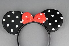 Black minnie mouse ears headband ear hair band costume polka dot mickey