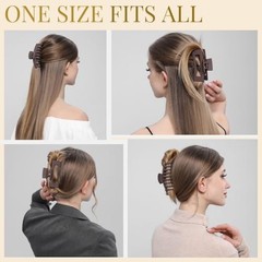 8 Pack Dark Brown Hair Clips for Women – 4.3 Inch Large Matte Banana Claw