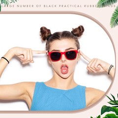 1500 Pcs Black Hair Ties 1.77″ 2mm Thin, Bulk Elastic for Thick Curly Hair