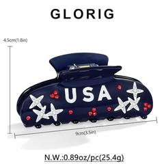 USA Hair Clip for Women Sturdy Patriotic Independence Day Hair Claws HC23393A