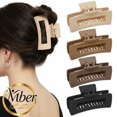 Mber 4 Pack Hair Clips 4″ Large Claw Clips for Thick Hair Thin Hair Claw Clip