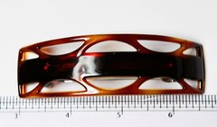 MADE IN FRANCE Quality Celluloid Tortoise Shell Medium Barrette Hair Clip T14