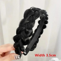 Lazy Wig Twist Headbands Wide Fishbone Braids Handmade Retro Hair Hoops Women