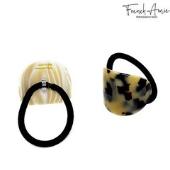 French Amie Curve Oval Celluloid Handmade Ponytail Elastic Hair Tie for Women