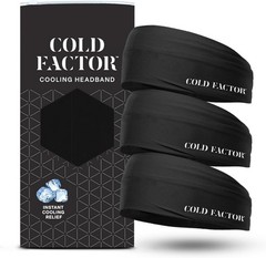 Instant Cooling Headband 3 Pack (Black) | Advanced Chemical-Free Evaporative …