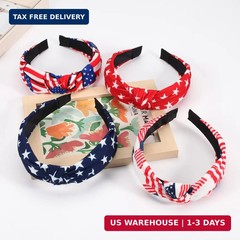 4PCS American Flag Headbands for Women Girls Independence Day 4th of July Red Wh