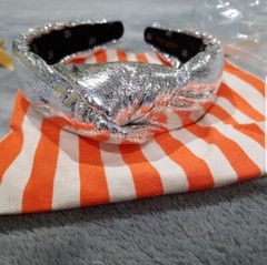 Alicia Bonnie Silver Metallic Headband Authentic W/Dustbag Retails $ 48 New