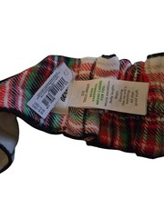 NWT Aerie White Multicolor Striped Flannel Sleep Headband With Bow Adjustable