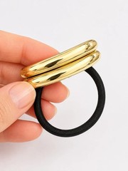 You get 2 of these Gold Tone Metal Accent Hair Tie Ponytail Holder