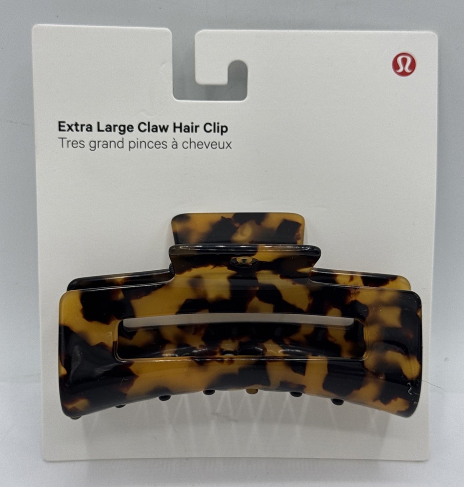 Lululemon Extra Large Claw Hair Clip NWT Tortoise Shell Brown Black