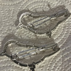 Vintage 5 Hair Clips Barrette Metal Rhinestones Gold/Silver Tone Birds Butterfly