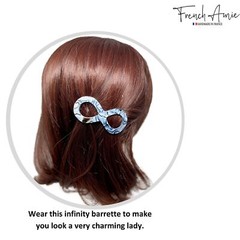 French Amie Infinity Loop 3” Cellulose Handmade Automatic Hair Barrette