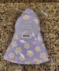 Ulta Beauty Purple Flower Bucket Hat & Clip Hair Accessory NIP Free Shipping