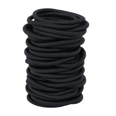 Black Hair Ties No Damage 180Pcs Ouchless Elastic Hair Bands Ponytail Holders Ru