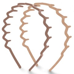 Zig Zag Headbands for Women – 2 Pack Black Tortoise Comb Hair Accessories