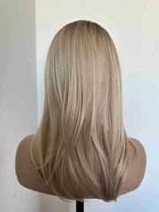 6.3″x6.3″ Brown Ombre Blonde Heat Resistant Synthetic Hair Topper Clip in 18″