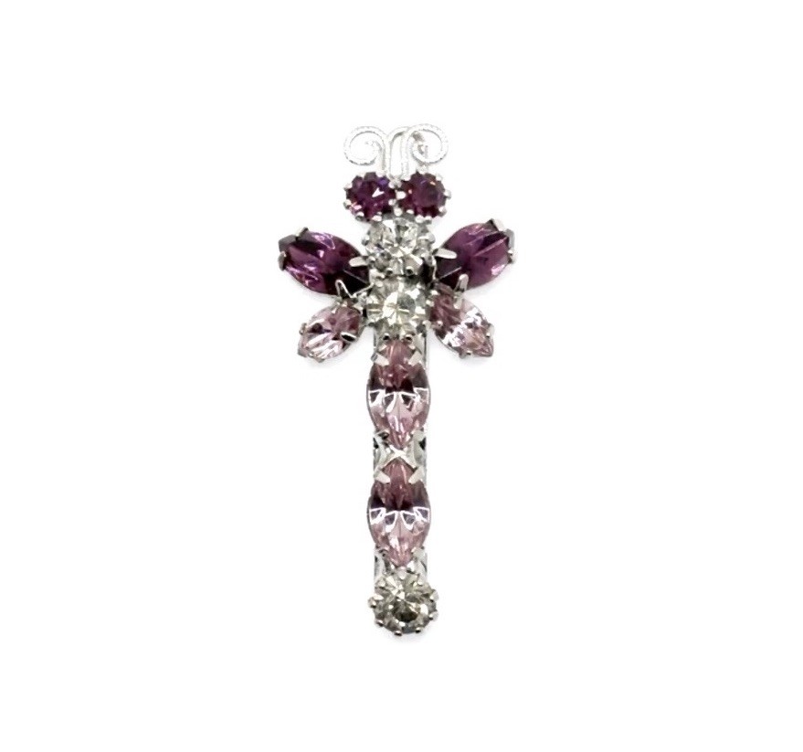 Tarina Tarantino Vintage Purple Barrette Hair Clip with Swarovski Crystals