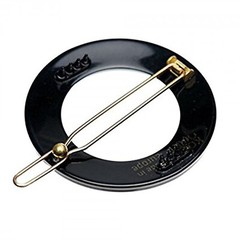 French Amie Magic Circle Small Ivory Round Handmade Side Slide Barrette Snap Pin