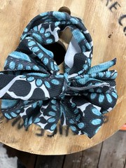 Baby’s Concho Western Fabric Head Band, Black Blue White, Stretch Hair Accessory