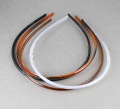 Brown Black White Frosted 4 set headband pack plastic thin skinny grip teeth