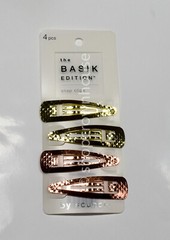 The Basik Edition By Scünci Snap Clips 4 Pcs #V22 Gold & Rose Gold