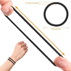 Black Hair Ties No Damage 180Pcs Ouchless Elastic Hair Bands Ponytail Holders Ru