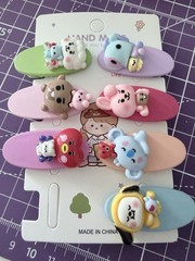 Bt21 Bts Characters Glossy Mini Hair Clips Set Of 7