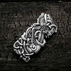 Viking Norse Celtic Dragon Knot Hair Barrette