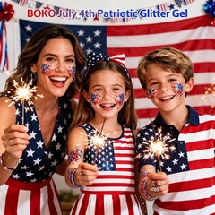50ML Red White Blue Body Glitter Gel – Perfect for Independence Day Sparkle