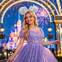 Rare Icon Quilted Iridescent Disney* Resort Loungefly Minnie Ears Bow Headband