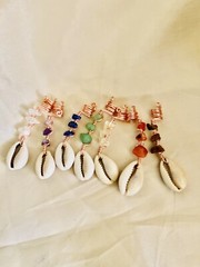 Hair Jewelry For Braids, Locs & Twist|Handmade|7 Chakra Stone & Shell Set (7pcs)