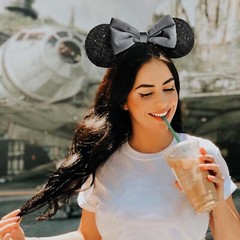 Black Sequin Grey Bow Cute Minnie Mouse Sparkly Disney’s Parks Headbands Ears