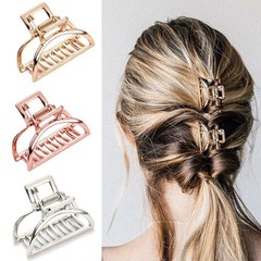6 Packs Metal Hair Claw Clips, Lady 1 Count (Pack of 6), Triangle Large&Mini