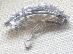 Silver tone with clear rhinestone crystal hair barrettes metal hair clip 4443