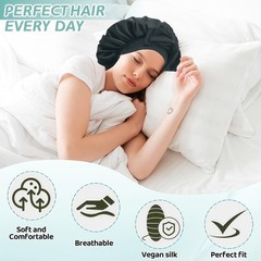 Silk Bonnet for Sleeping Women, Ajustable Hair Bonnet for Curly Hairs Satin Bonn
