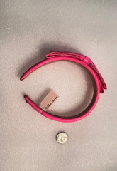 Violet & Brooks Paige Bow Faux Patent Leather Headband HOT PINK
