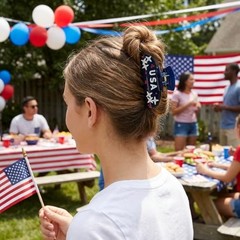 USA Hair Clip for Women Sturdy Patriotic Independence Day Hair Claws HC23393A