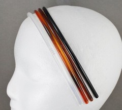 Brown Black White Frosted 4 set headband pack plastic thin skinny grip teeth
