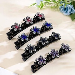 Sparkling Crystal Stone Rhinestone Braided Hair Clips for Women Duckbill Hair…