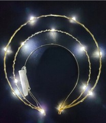 Headbands for women, Light up,GOLD or SILVER Color, White Lights, Angel Halo