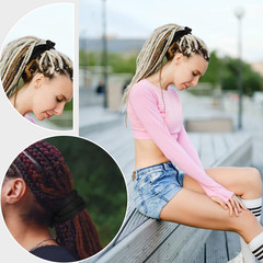 6 Pieces Iron Wire Embedded Hair Ties Dreadlocks Hair Ties for Women & Men Spira