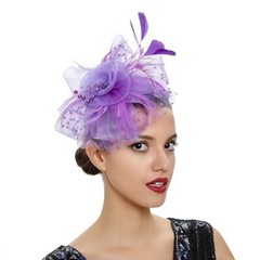 Fascinators for Women Tea Party Headband Kentucky Derby One Size Light Purple
