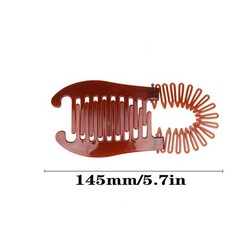 3Pcs Colorful Elongated Interlocking Plastic Banana Clip Hair Multi-colored