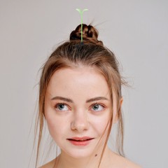 50PCS Grass Funny Sprouts Trendy Bean Hairpins Hair Clips Grass Hairpin for Kids