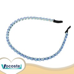 Pieces of 1 Rhinestone Hair Hoop Headband Hairband for Women 0.24 In Wide Blue