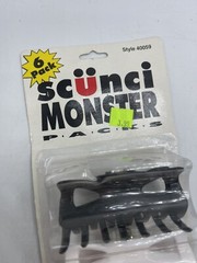 VTG Scunci Monster Pack Of 6 Hair Jaw Clips : Red Blue Purple + New In Package